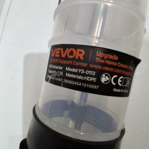 VEVOR FLUID OIL EXTRACTOR WITH HOSE EXTENSION - 1500CC - CLEAR/BLACK/ORANGE (MODEL: YS-0113) image 2