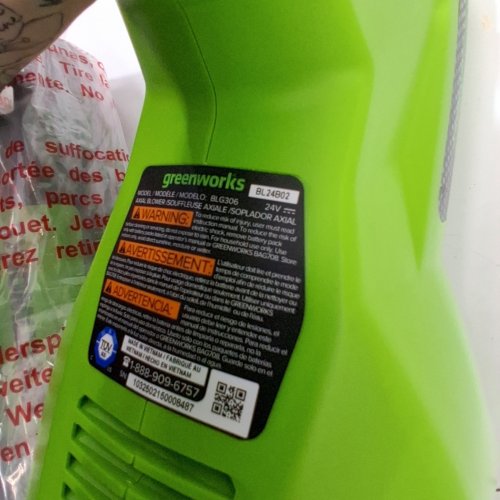 GREENWORKS CORDLESS JET BLOWER - 24 V - GREEN (MODEL: BL24B212) image 3