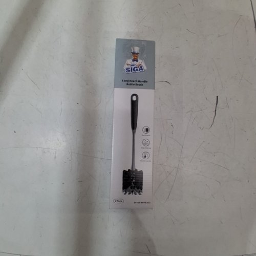 2PK MR SIGA LONG HANDLE BOTTLE BRUSH - 12.9" X 2.3" - GREY/BLACK image 3