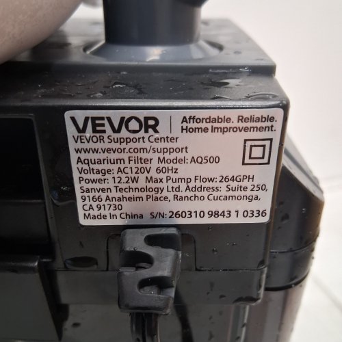 VEVOR 5-STAGE ULTRA-QUIET SUBMERSIBLE INTERNAL CANISTER AQUARIUM FILTER WITH UV PROTECTION - 528GPH/200GAL -250GAL - BLACK/ORANGE (MODEL: AQ500) image 6
