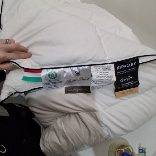 HUNGARIAN GOOSE DOWN DUVET COVER - KING SIZE - WHITE/BLACK image 3