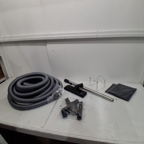 OVO CENTRAL VACUUM ATTACHMENT KIT WITH 40FT LOW-VOLTAGE HOSE - ON/OFF SWITCH AT THE HANDLE - GREY - (MODEL: ACCHO-40LV-BK) image 2