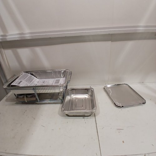 33PC CATERPAX DISPOSABLE ALUMINUM CHAFING DISH BUFFET SET - SILVER - (MODEL: CP-6T3RFF) image 2