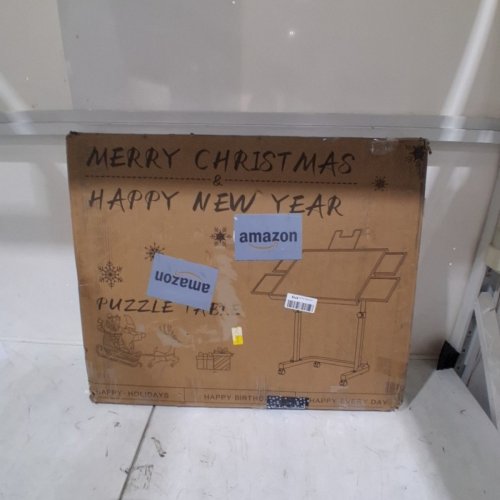 PUZZLE TABLE WITH METAL LEGS AND WHEELS - 25" X 31.5" - GREEN image 6