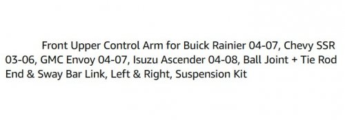 FRONT UPPER CONTROL ARMS FOR SELECT VEHICLE MODELS - BALL JOINT + TIE ROD END & SWAY BAR LINK - LEFT AND RIGHT SUSPENSION KIT - BLACK (REPLACES K640293 & K640294) image 2