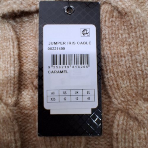 WOMEN'S CITY CHIC PLUS SIZE IRIS CABLE SWEATER TURTLENECK - SIZE 12 - BROWN (STYLE: 226867SAND) image 3