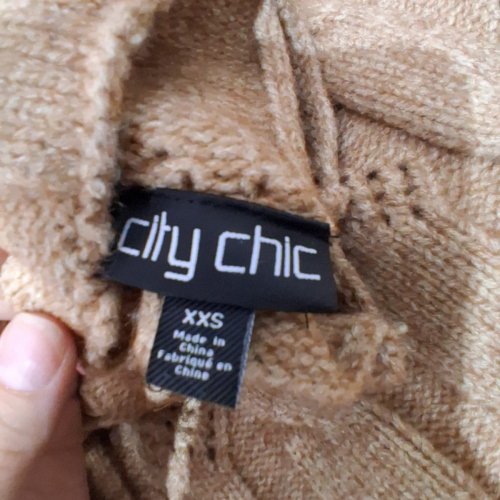 WOMEN'S CITY CHIC PLUS SIZE IRIS CABLE SWEATER TURTLENECK - SIZE 12 - BROWN (STYLE: 226867SAND) image 4