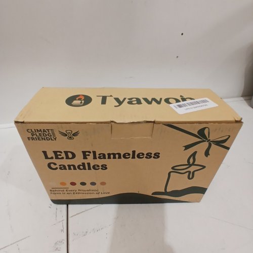 3PC TYAWON GLASS LED FLAMELESS BATTERY-OPERATED CANDLES, WARM COLOR FLICKERING - GOLD image 4