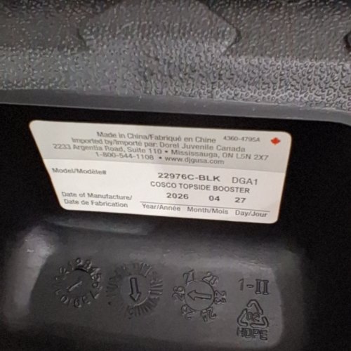 COSCO KIDS TOPSIDE CAR REAR BOOSTER SEAT - 15" WIDE - BLACK (MODEL: 22976C-BLK6) image 2