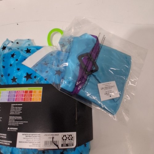 2PC TODDLER MAGICAL WITCH COSTUME DRESS AND HAT - 2T - BLUE/PURPLE image 3