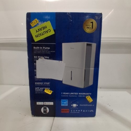 MIDEA ENERGY STAR DEHUMIDIFIER WITH PUMP - WIFI - SMART VOICE COMPATIBLE - 4,500 SQ.FT COVERAGE - WHITE (MODEL: MAD50P1AWS-A) image 4