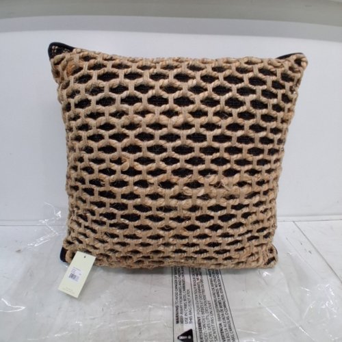 BOHO LIVING BRAIDED THROW PILLOW - 20" X 20" - BLACK/BROWN (MODEL: YMP024953) image 2