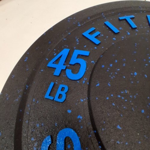 HI-TEMP BUMPER BARBELL PLATE - - 2" - 45LBS - BLACK/BLUE (MODEL: PP-G45P) image 3