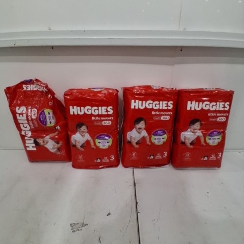 154PK HUGGIES LITTLE MOVERS HUGGFIT DISPOSABLE BABY DIAPERS - SIZE 3 - MICKEY MOUSE image 2