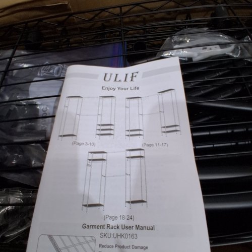 ULIF FREESTANDING ADJUSTABLE 6 TIER GARMENT RACK - 71.4" X (70 - 88.2" ) X 14" - - BLACK (MODEL: UHK0163B)) image 4