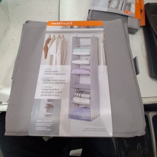 NEATFREAK! HANGING STORAGE CUBE ORGANIZER - 7 SHELVES - GREY image 2