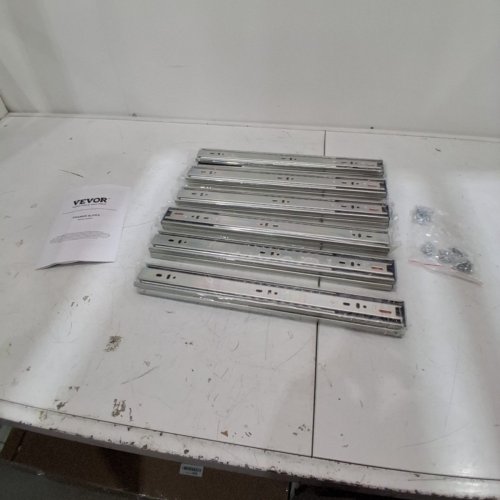 12PC VEVOR HEAVY DUTY EXTENSION DRAWER SLIDES - 16" - 32" - SILVER (MODEL: 4605S2) image 2