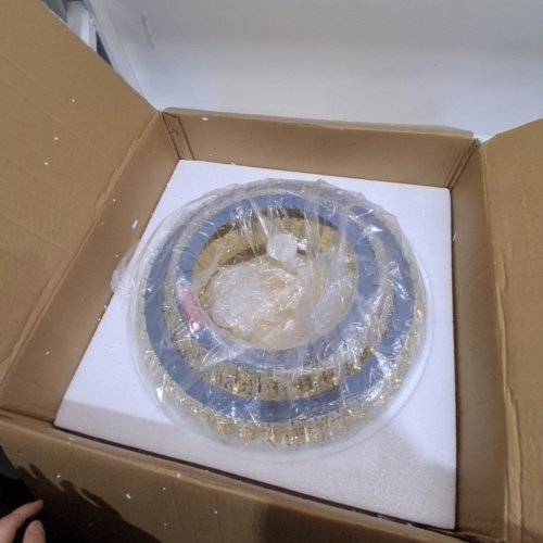 MODERN ELEGANT LED FLUSH MOUNT CRYSTAL CHANDELIER - 18" - GOLD image 2