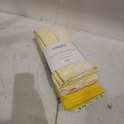 8PK MIKASA KITCHEN TOWELS - 17"X28" - YELLOW/ WHITE (MODEL:3400550) image 2