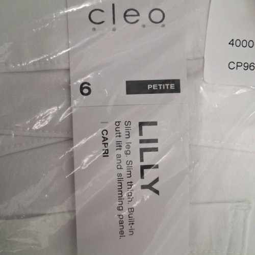 WOMENS CLEO LILLY DENIM CAPRI JEANS - PETITE SIZE 6 - WHITE (STYLE: 4000012107) image 2