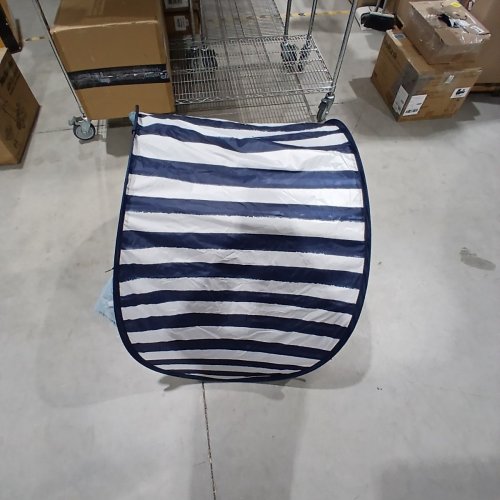 BABY MOOV COLLAPSIBLE FOLDABLE ANTI-UV TENT WITH VELCRO DOOR AND CARRY BAG - 36" X 34" X 39" - UPF 50+ - BLUE AND WHITE STRIPES image 4