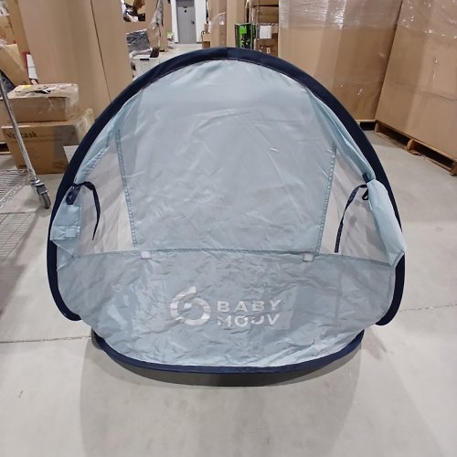 BABY MOOV COLLAPSIBLE FOLDABLE ANTI-UV TENT WITH VELCRO DOOR AND CARRY BAG - 36" X 34" X 39" - UPF 50+ - BLUE AND WHITE STRIPES image 5