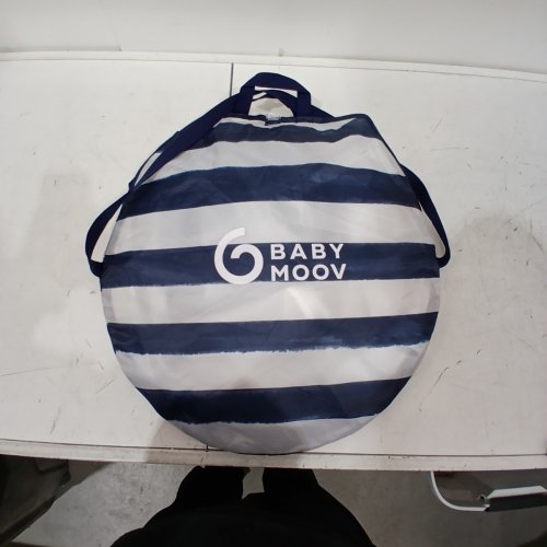 BABY MOOV COLLAPSIBLE FOLDABLE ANTI-UV TENT WITH VELCRO DOOR AND CARRY BAG - 36" X 34" X 39" - UPF 50+ - BLUE AND WHITE STRIPES image 6