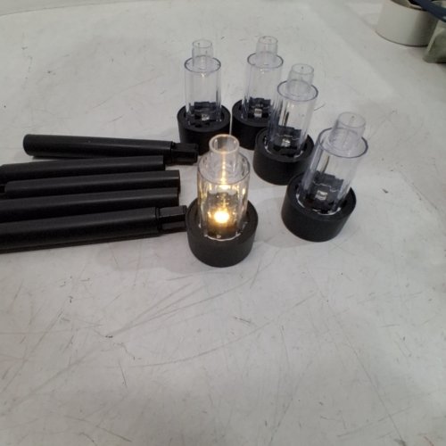 5PC SOLAR LED PATHWAY GARDEN STAKE LIGHTS FOR OUTDOOR - BLACK image 2