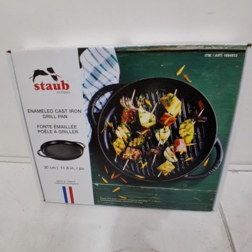 STAUB ENAMELED CAST IRON GRILL PAN WITH INTEGRATED HANDLES - 12" - BLACK (MODEL: 1894933) image 4