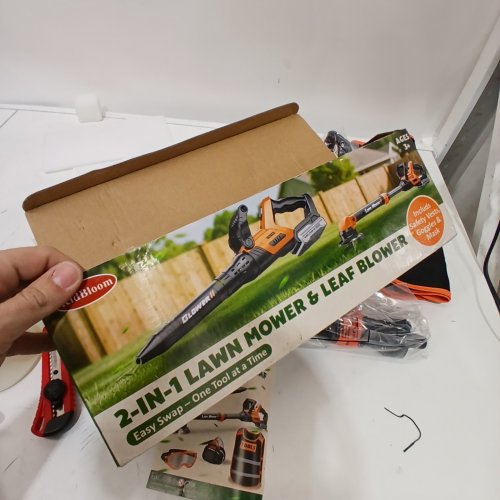 KIDBLOOM 2-IN-1 LAWN MOWER & LEAF BLOWER TOY SET - ORANGE / BLACK image 2