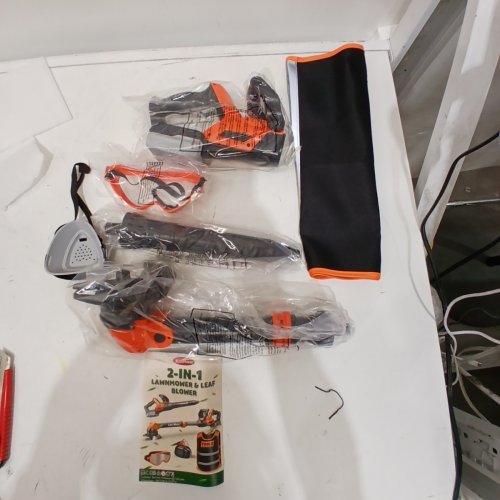 KIDBLOOM 2-IN-1 LAWN MOWER & LEAF BLOWER TOY SET - ORANGE / BLACK image 3
