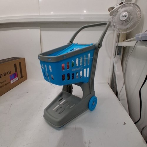 25PC KID CONNECTION WALMART SHOPPING CART PLAYSET - BLUE/GREY image 2