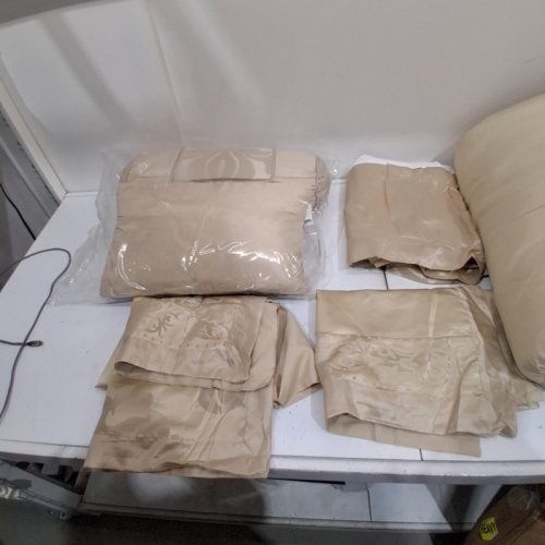 7PC CHEZMOI COLLECTION JACQUARD COMFORTER SET - OVERSIZED KING- CHAMPAGNE image 3