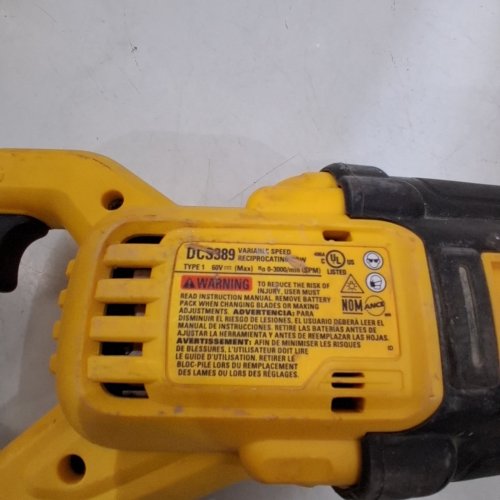 DEWALT 60 V MAX CORDLESS RECIPROCATING SAW - YELLOW / BLACK *TOOL ONLY* - (MODEL: DCS389) image 5