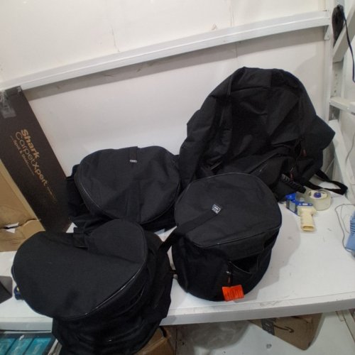 5PC DRUM CASE SET - 600D, PADDED DRUM BAGS FOR 22" BASS , 12/13/16" TOM, 14" SNARE - THICK PADDING & LIGHTWEIGHT PROTECTIVE COVER CASES - BLACK (MODEL: CCH-YQ001) image 2