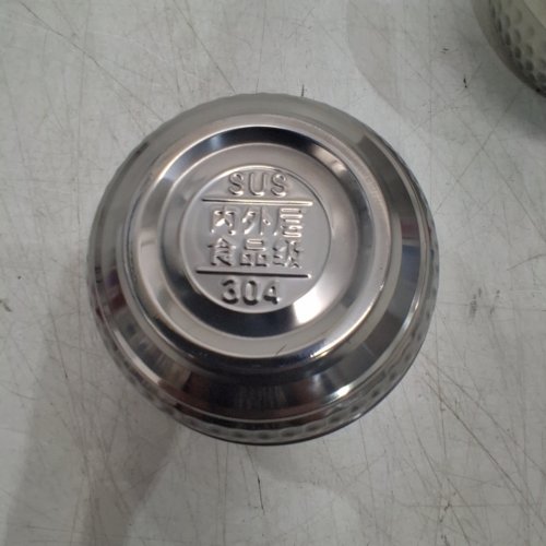 2PK DOUBLE-WALL INSULATED STAINLESS STEEL BOWLS - 0.5L - SILVER/HAMMERED FINISH image 2