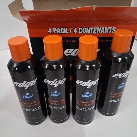 4PK MEN'S EDGE SENSITIVE SKIN SHAVE GEL WITH ALOE - 269G EACH image 2