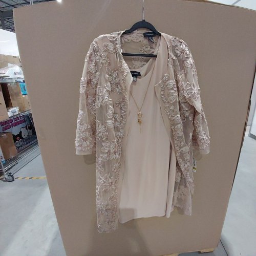 2PC WOMEN'S R&M RICHARDS DRESS & JACKET - SIZE 14 - CHAMPAGNE (STYLE : 1876P) image 2