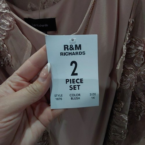 2PC WOMEN'S R&M RICHARDS DRESS & JACKET - SIZE 14 - CHAMPAGNE (STYLE : 1876P) image 4