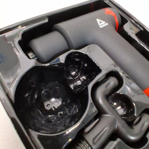 5PC REEBOK HANDHELD PERCUSSION MASSAGER - 6 SPEED LEVELS, USB-C RECHARGEABLE - BLACK / RED (MODEL: RK1716-NOC-FR) image 4