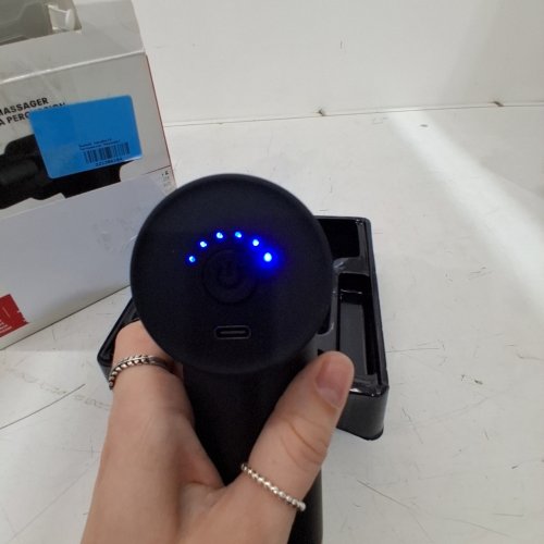 5PC REEBOK HANDHELD PERCUSSION MASSAGER - 6 SPEED LEVELS, USB-C RECHARGEABLE - BLACK / RED (MODEL: RK1716-NOC-FR) image 5