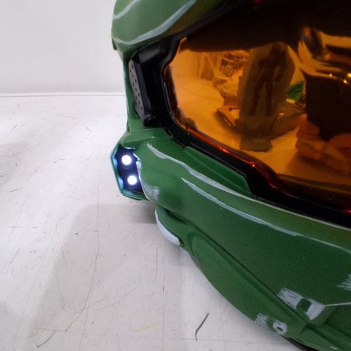 MEN'S DISGUISE HALO MASTER CHIEF LIGHT-UP DELUXE HELMET - ONE SIZE - GREEN (MODEL:24442) image 2