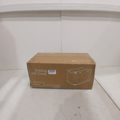 CRAZYDEER COLLAPSIBLE STURDY PET CRATE - 24" X 17" X 17" - BLUE image 4