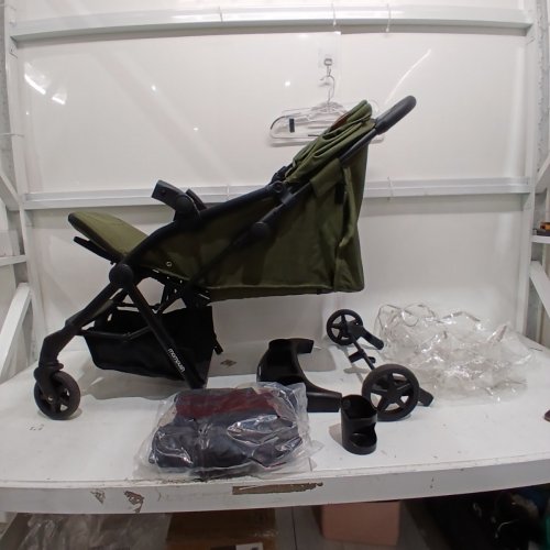 MOMPUSH LITHE V2 LIGHTWEIGHT STROLLER WITH SNACK TRAY, 3-POSITION RECLINE SEAT AND CUP HOLDER - 40LB MAX - AGES 0-3 - FOREST GREEN/BLACK (MODEL: T3500M) image 2