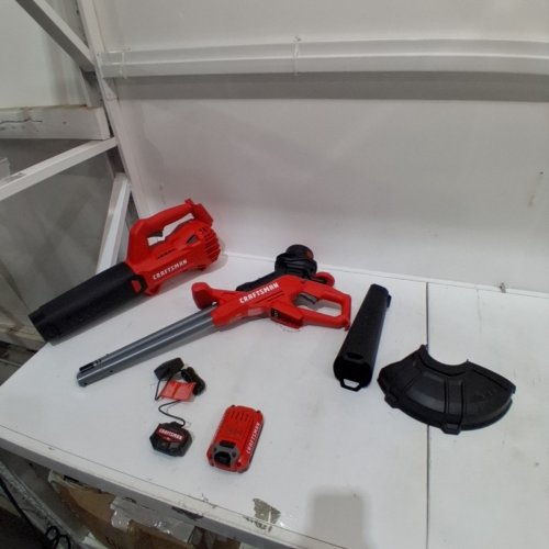 2PC CRAFTSMAN WEEDWACKER STRING TRIMMER & BLOWER COMBO KIT - V20 LITHIUM ION - RED/BLACK (MODEL: CMCK27901) image 3