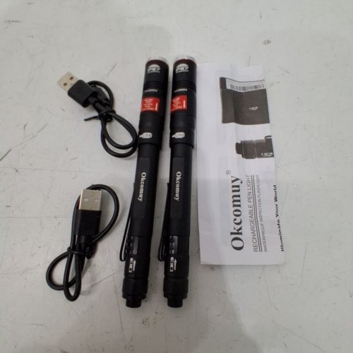 2PK OKCOMUY RECHARGEABLE LED PEN LIGHT FLASHLIGHT - 300LM - 6.5" - BLACK (MODEL:PL-9266) image 2