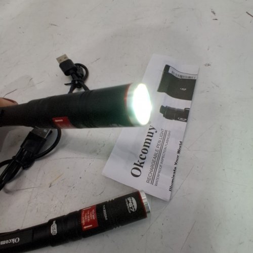 2PK OKCOMUY RECHARGEABLE LED PEN LIGHT FLASHLIGHT - 300LM - 6.5" - BLACK (MODEL:PL-9266) image 3