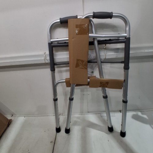 BIOS LIVING FOLDING WALKER - ADJUSTABLE HEIGHT: 32” - 38.5" - 300LBS MAX - SILVER (MODEL: BD770) image 2