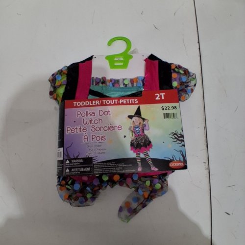 2PC GIRL'S GOODMARK POLKA DOT WITCH COSTUME - 2T - MULTICOLOUR (STYLE: CA34682) image 2