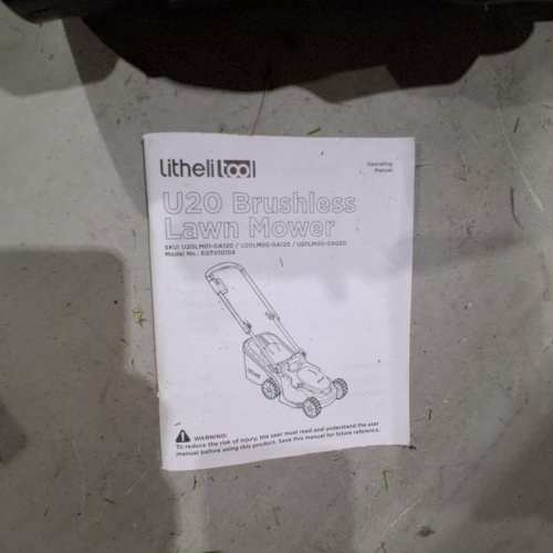 LITHELI U20 CORDLESS BRUSHLESS LAWN MOWER - 20V - 8GAL GRASS BAG - 13" PATH - WHITE/BLACK (MODEL: EGT010159) image 7